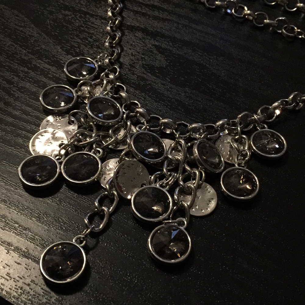 Silver Necklace (Gray and Silver Circles)